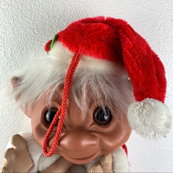 Rare Vintage Trolls Christmas stocking Troll head with Santa hat 80’s 90’s Y2k - Picture 3 of 5
